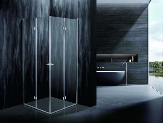 Funktionale Eckdusche mit 6/8mm gehärtetem Glas und Aluminiumprofil mit Chrom