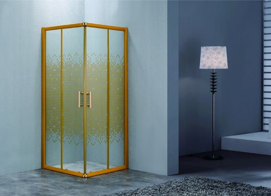 Badezimmer OEM / ODM Glas Duschschrank mit goldenem Edelstahlgriff