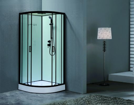 Luxuriöser Duschraum mit schwarzem Profil und gehärtetem Glas für Mordern