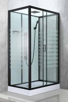 Luxuriöser Duschraum mit Matt Black Profil und Druckglas für Mordern